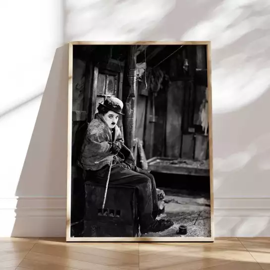 Charlie Chaplin dans La ruée vers l'or - affiche acteurs et actrices celebres