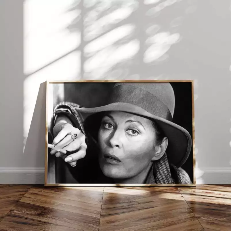 Faye Dunaway | Portrait d'actrice américaine en noir et blanc - affiche acteurs et actrices celebres