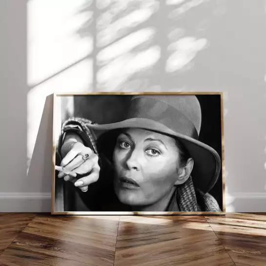 Faye Dunaway | Portrait d'actrice américaine en noir et blanc - affiche acteurs et actrices celebres
