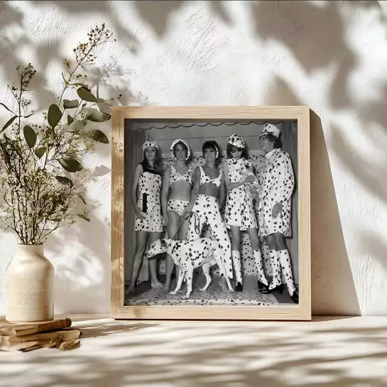 Dalmatiens fashion - affiche vintage noir et blanc