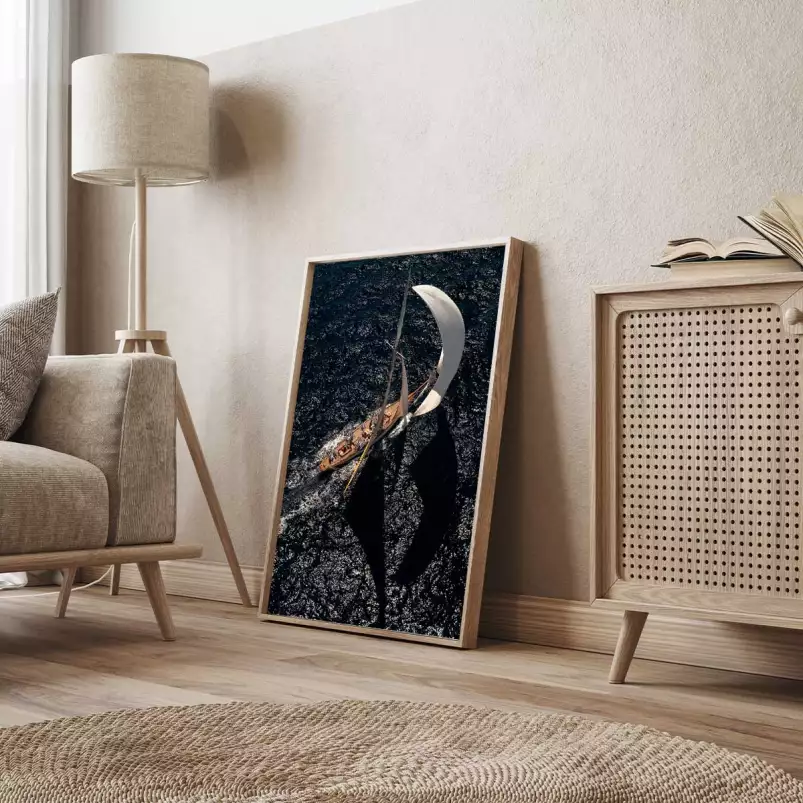 Ombre et lumière sur la voile - affiche bateau