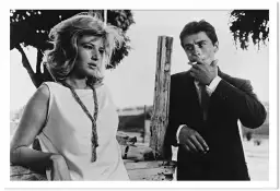 Alain Delon et Monica Vitti - affiche tournage de cinema