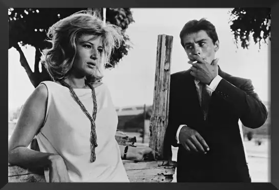 Alain Delon et Monica Vitti - affiche tournage de cinema