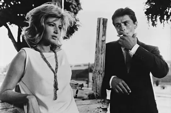 Alain Delon et Monica Vitti - affiche tournage de cinema