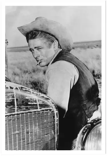 James Dean dans Géant - affiche acteurs et actrices celebres