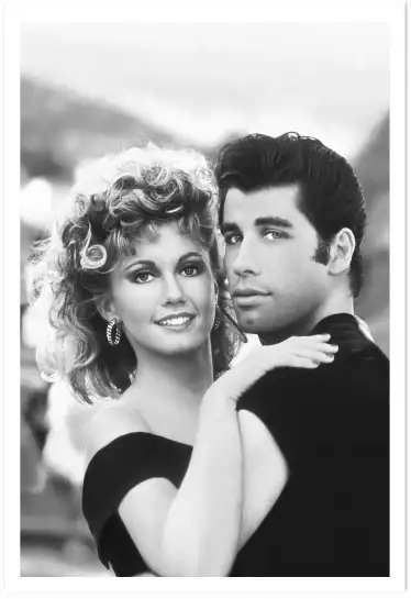 Olivia Newton John et John Travolta - affiche acteurs et actrices celebres