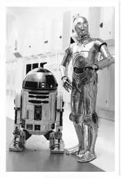 Robots R2-D2 et C-3PO - affiche tournage de cinema