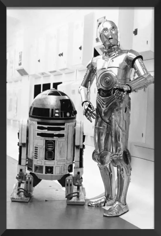 Robots R2-D2 et C-3PO - affiche tournage de cinema
