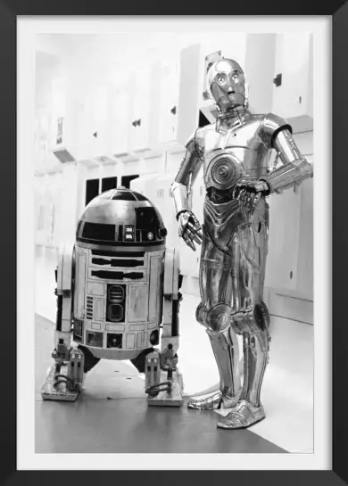 Robots R2-D2 et C-3PO - affiche tournage de cinema
