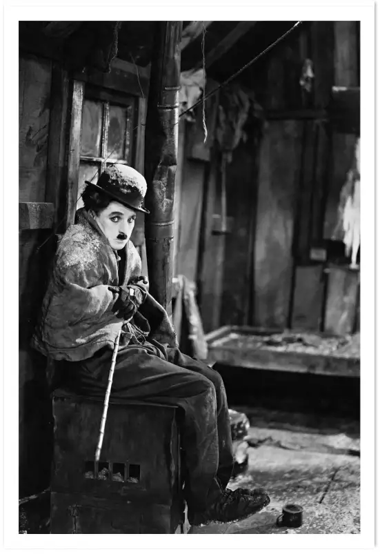 Charlie Chaplin dans La ruée vers l'or - affiche acteurs et actrices celebres
