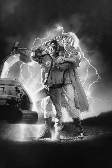 Retour vers le futur la trilogie - affiche tournage de cinema