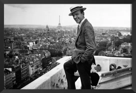 Fred Astaire sur les toits de Paris- Affiche de films noir et blanc