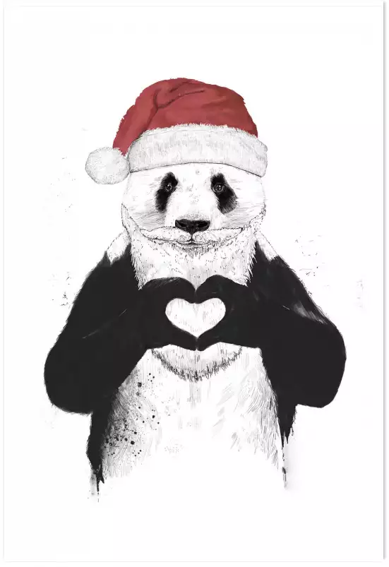 Panda Noel - Affiche humoristique