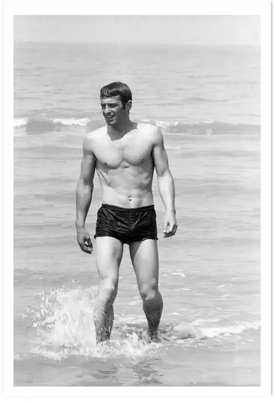 Jean Paul Belmondo, tournage à Dunkerque - affiche acteurs noir et blanc
