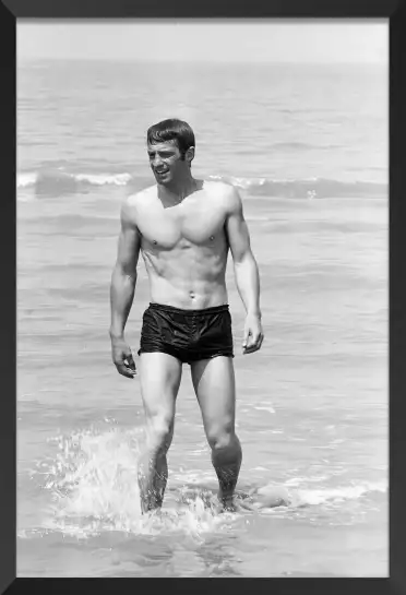 Jean Paul Belmondo, tournage à Dunkerque - affiche acteurs noir et blanc