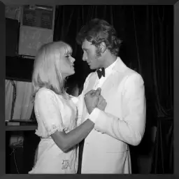 Souvenir Sylvie Vartan et Johnny Halliday - affiche de célébrités