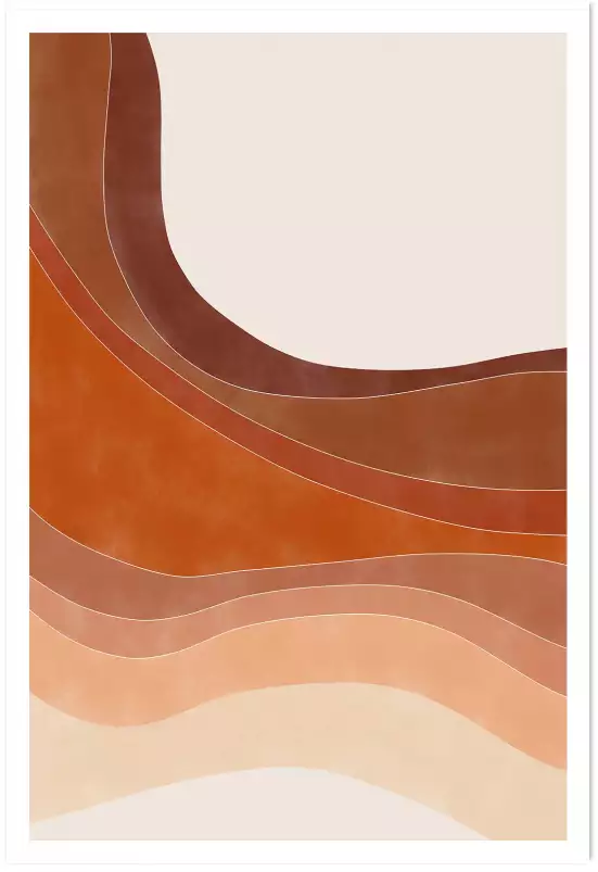Terracotta en variation - affiche art abstrait