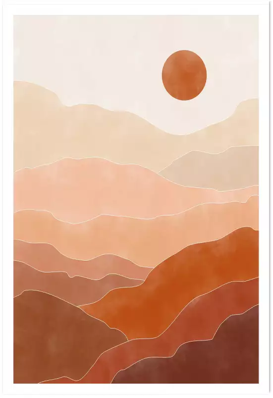 Desert sun - affiche art abstrait