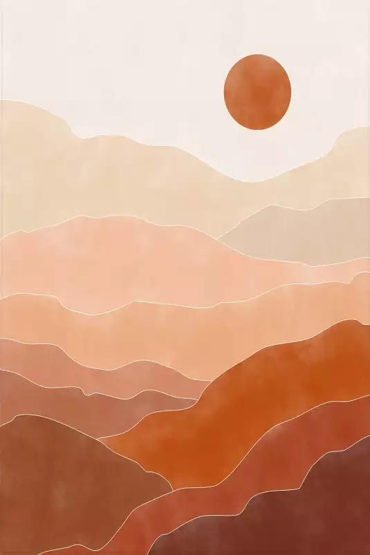Desert sun - affiche art abstrait