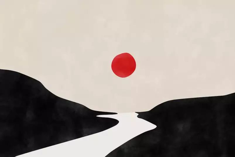 Black & Beige - affiche art abstrait