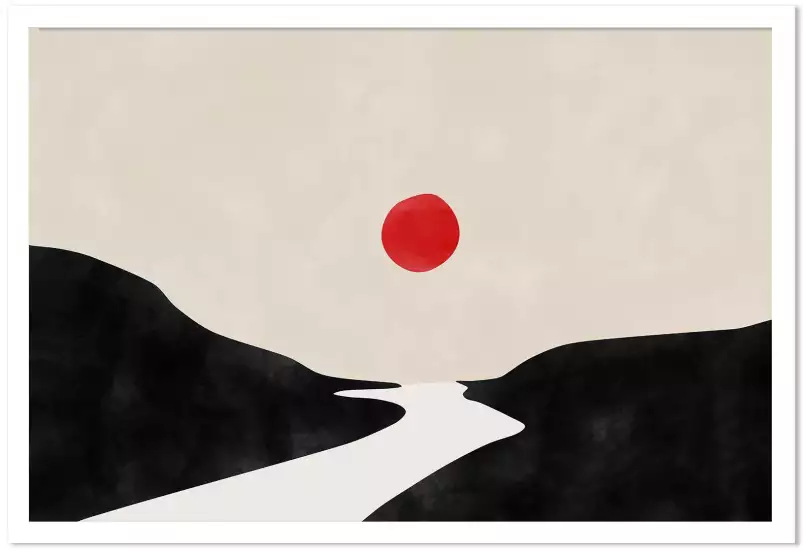 Black & Beige - affiche art abstrait