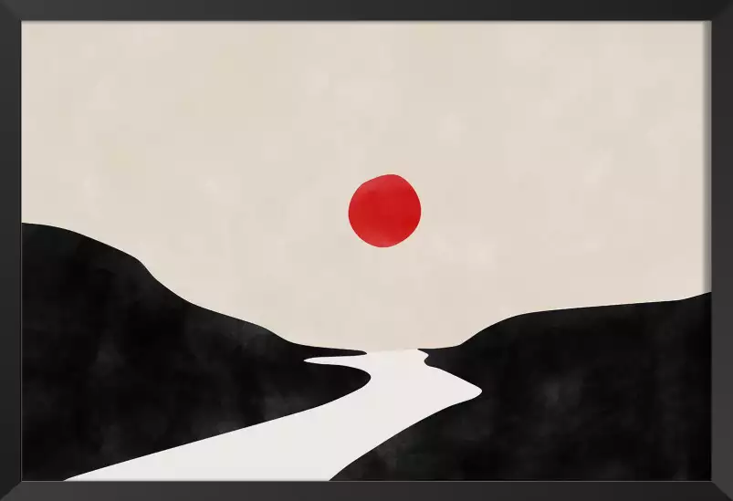 Black & Beige - affiche art abstrait