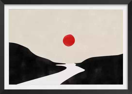 Black & Beige - affiche art abstrait
