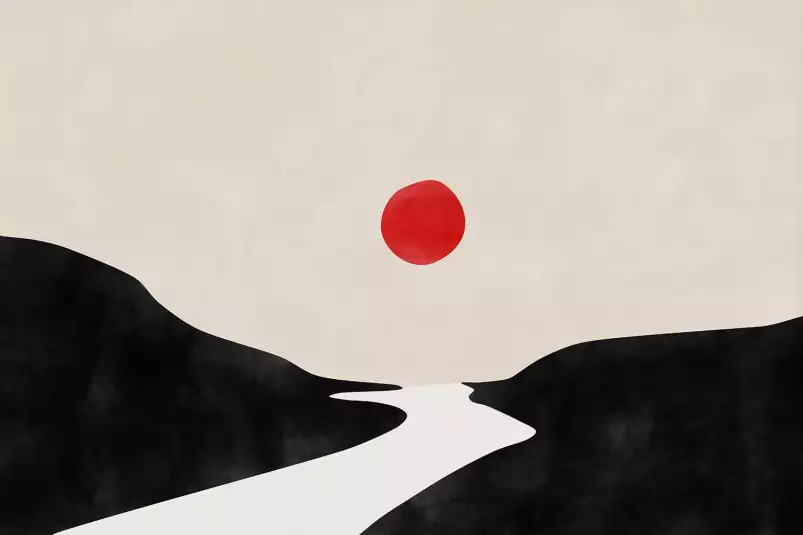 Black & Beige - affiche art abstrait