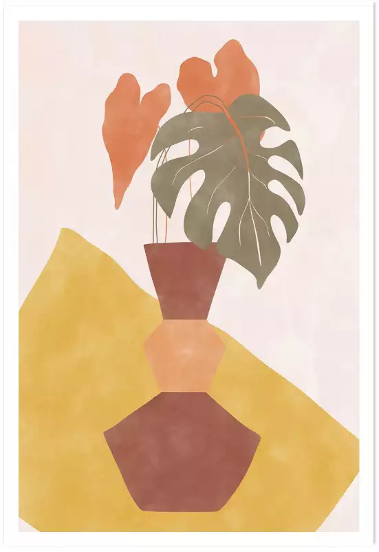 Monstera maroon - affiches minimalistes
