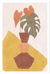 Monstera maroon - affiches minimalistes