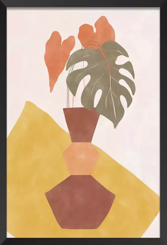 Monstera maroon - affiches minimalistes