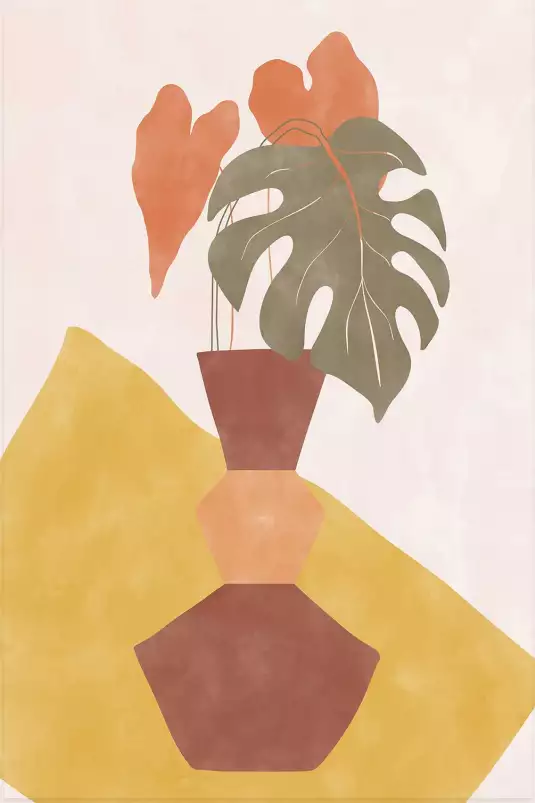 Monstera maroon - affiches minimalistes