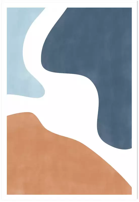 Terracotta et teal - affiche art abstrait