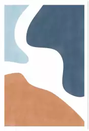 Terracotta et teal - affiche art abstrait