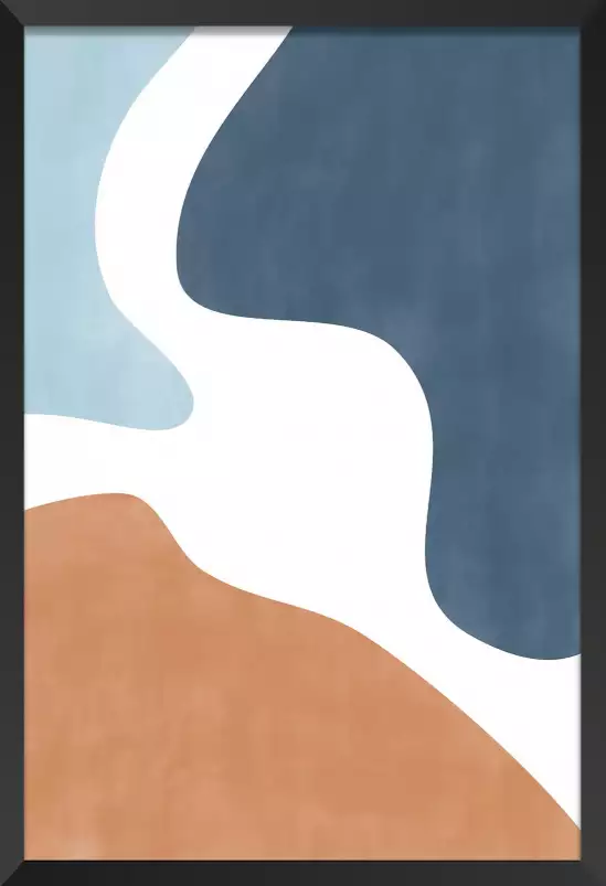Terracotta et teal - affiche art abstrait