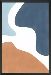 Terracotta et teal - affiche art abstrait