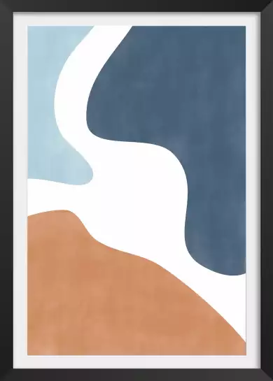 Terracotta et teal - affiche art abstrait