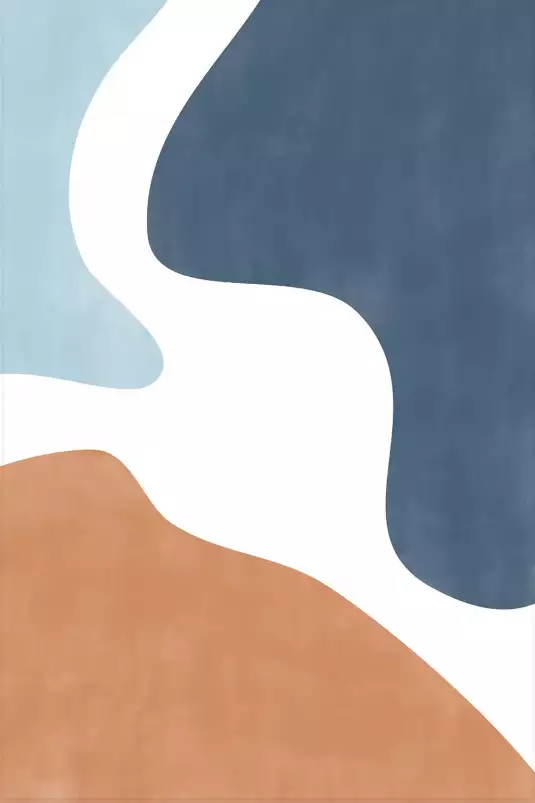 Terracotta et teal - affiche art abstrait