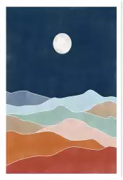 Sunset dans le désert - affiche art abstrait
