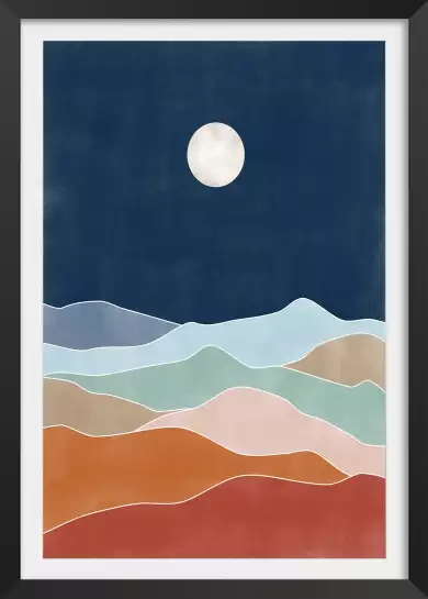 Sunset dans le désert - affiche art abstrait