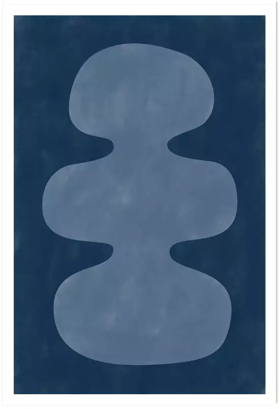 Organique blue - affiche courbe