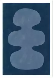 Organique blue - affiche courbe
