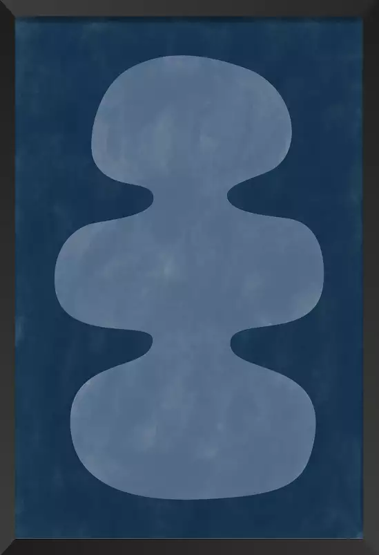 Organique blue - affiche courbe