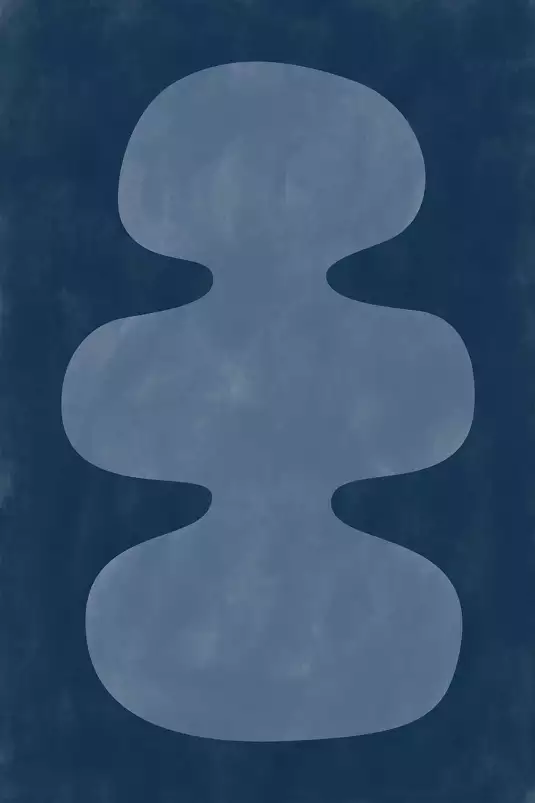 Organique blue - affiche courbe