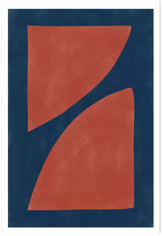 Contraste bleu rouille - affiche courbe