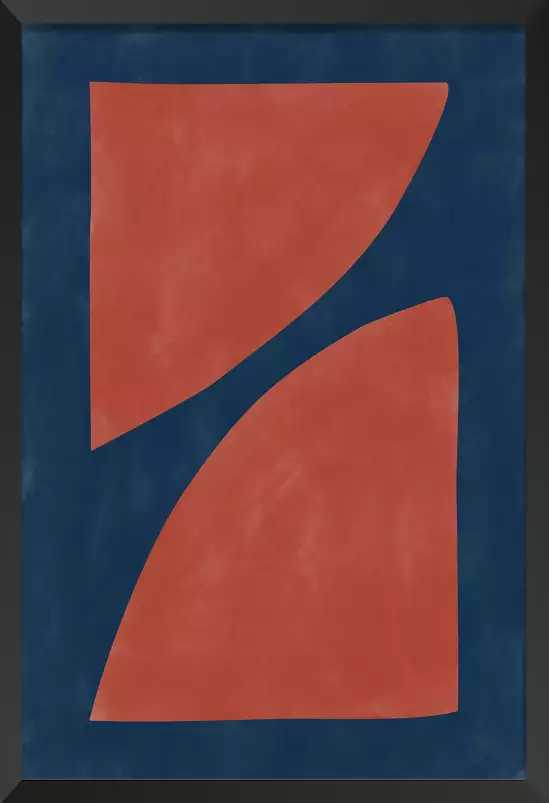 Contraste bleu rouille - affiche courbe