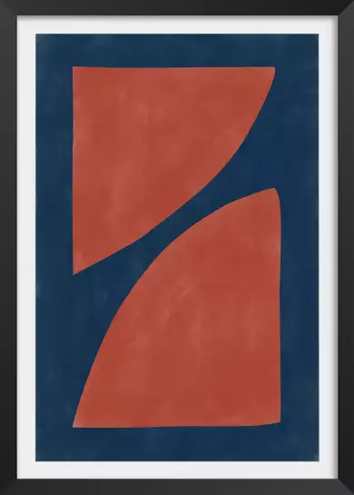 Contraste bleu rouille - affiche courbe