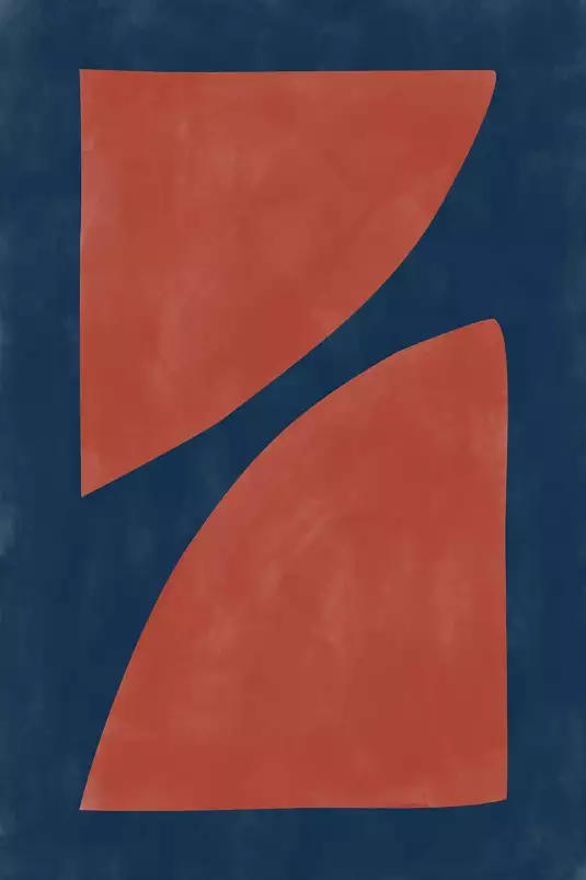 Contraste bleu rouille - affiche courbe