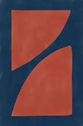 Contraste bleu rouille - affiche courbe