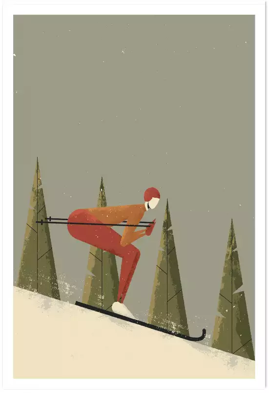 Ski old school - tableau vintage